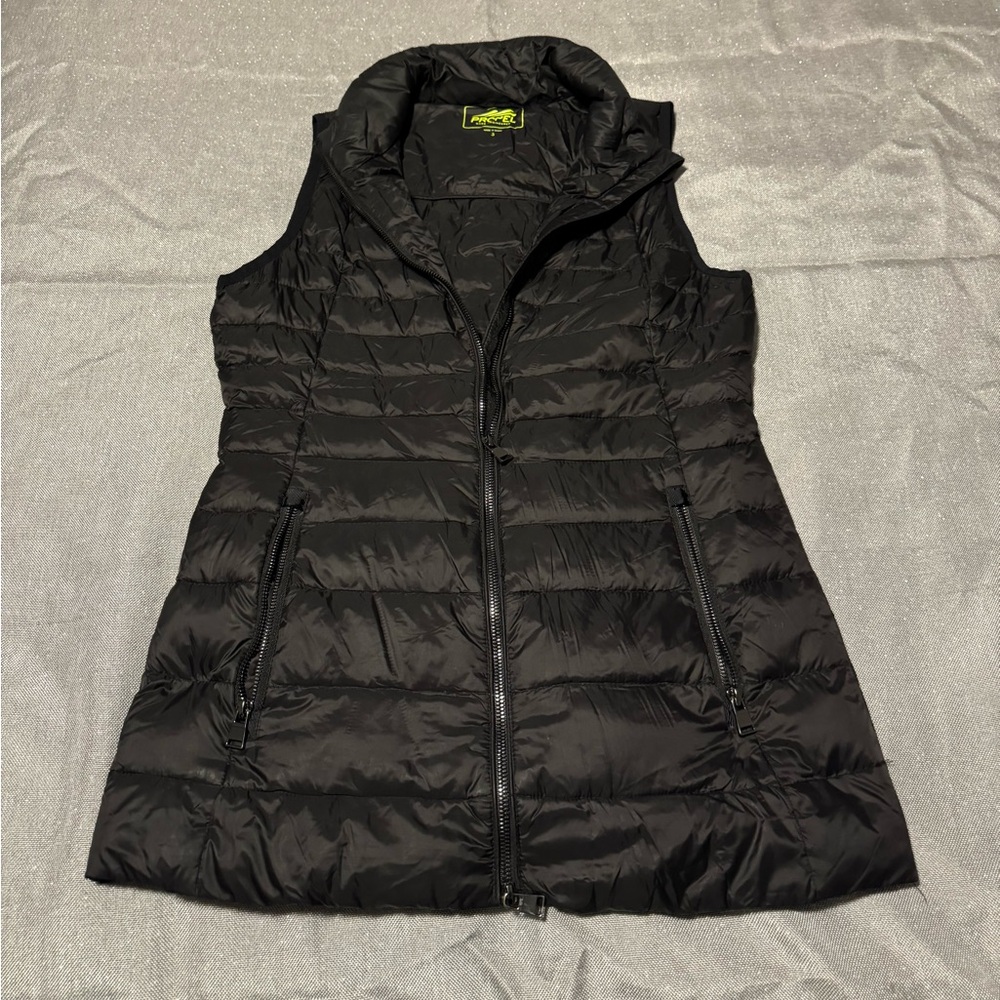 Black Quilted Insulated Vest with High Collar